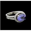 Image 2 : 2.55ct Tanzanite and Diamond Ring - 14KT White Gold