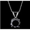 Image 1 : 14KT White Gold 3.05ct Black Diamond Pendant With Chain