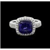 Image 1 : 18KT White Gold 4.34ct Tanzanite and Diamond Ring