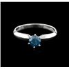 Image 1 : 14KT White Gold 0.60ct Round Cut Fancy Blue Diamond Solitaire Ring