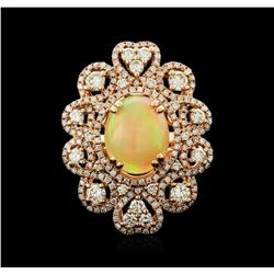 14KT Rose Gold 4.97ct Opal and Diamond Ring