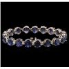 Image 2 : 29.83ctw Blue Sapphire and Diamond Bracelet - 14KT White Gold