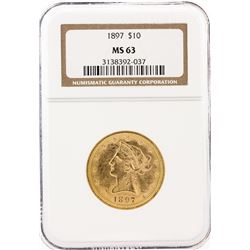 1897 NGC MS63 $10 Liberty Head Eagle Gold Coin