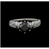Image 1 : 1.60ctw Black Diamond Ring - Platinum