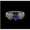 Image 1 : 0.93ct Tanzanite and Diamond Ring - 18KT White Gold