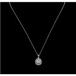 14KT White Gold 0.95ctw Diamond Pendant With Chain