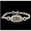 Image 1 : Hamilton 14KT White Gold Diamond Vintage Ladies Watch