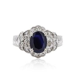 14KT White Gold 1.88ct Sapphire and Diamond Ring