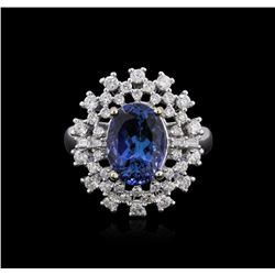 18KT White Gold 3.53ct Tanzanite and Diamond Ring