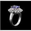 Image 3 : 18KT White Gold 3.53ct Tanzanite and Diamond Ring