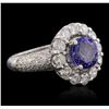Image 2 : 14KT White Gold 2.23ct Tanzanite and Diamond Ring