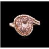 Image 1 : 14KT Rose Gold 5.09ct Morganite and Diamond Ring