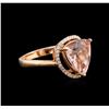 Image 2 : 14KT Rose Gold 5.09ct Morganite and Diamond Ring