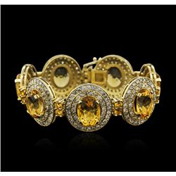 14KT Yellow Gold 41.72ctw Citrine and Diamond Bracelet