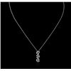 Image 2 : 18KT White Gold 0.30ctw Diamond Pendant With Chain