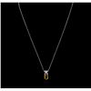 Image 1 : 18KT Two-Tone Gold 1.54ct Yellow Sapphire and Diamond Pendant With Chain
