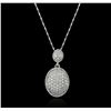 Image 1 : 14KT White Gold 0.75ctw Diamond Pendant With Chain