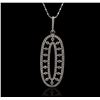 Image 2 : 14KT White Gold 1.79ctw Diamond Pendant With Chain