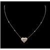 Image 1 : 18KT White Gold 3.61ctw Diamond Heart Necklace