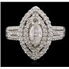 Image 1 : 14KT White Gold 1.21ctw Diamond Ring