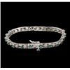 Image 2 : 14KT White Gold 4.00ctw Chrysoberyl and Diamond Bracelet