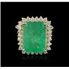 Image 1 : 14KT Yellow Gold GIA Certified 9.40ct Emerald and Diamond Ring