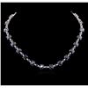 Image 1 : 14KT White Gold 60.09ctw Sapphire and Diamond Necklace