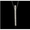 Image 1 : 14KT White Gold 0.58ctw Diamond Pendant With Chain