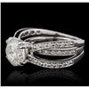 Image 2 : 18KT White Gold 3.66ctw Diamond Ring Wedding Set