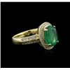 Image 2 : 14KT Yellow Gold 2.16ct Emerald and Diamond Ring