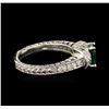 Image 3 : 14KT White Gold 0.76ct Tsavorite and Diamond Ring