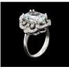 Image 3 : 5.05ct Aquamarine and Diamond Ring - 14KT White Gold