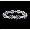 Image 2 : 14KT White Gold 7.00ctw Sapphire and Diamond Bracelet