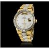 Image 1 : Rolex 18KT Yellow Gold 4.20ctw Diamond DayDate Men's Watch