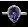Image 1 : 14KT White Gold 3.22ct Tanzanite and Diamond Ring