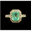 Image 1 : 2.30ct Emerald and Diamond Ring - 14KT Yellow Gold