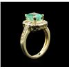 Image 3 : 2.30ct Emerald and Diamond Ring - 14KT Yellow Gold