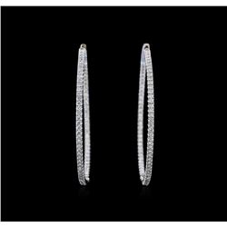 4.47ctw Diamond Hoop Earrings - 14KT White Gold