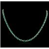 Image 1 : 14KT White Gold 23.00ctw Emerald and Diamond Necklace