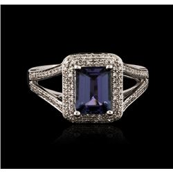 14KT White Gold 1.49ct Tanzanite and Diamond Ring