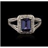 Image 1 : 14KT White Gold 1.49ct Tanzanite and Diamond Ring