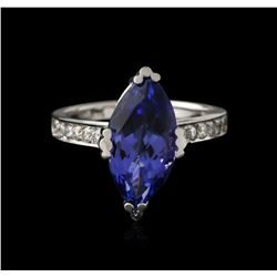 14KT White Gold 5.20ct Tanzanite and Diamond Ring