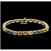 Image 1 : 14KT Yellow Gold 16.20ctw Multicolor Sapphire Bracelet