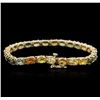 Image 2 : 14KT Yellow Gold 16.20ctw Multicolor Sapphire Bracelet