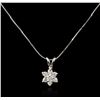 Image 2 : 14KT White Gold 0.80ctw Diamond Pendant With Chain
