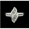 Image 1 : 18KT White Gold 0.58ctw Diamond Ring
