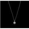 Image 1 : 14KT White Gold 0.77ct Tanzanite and Diamond Pendant With Chain
