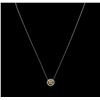 Image 1 : 1.00ct Citrine and Diamond Pendant With Chain - 14KT White Gold