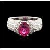 Image 1 : 14KT White Gold GIA Certified 2.35ct Tourmaline and Diamond Ring