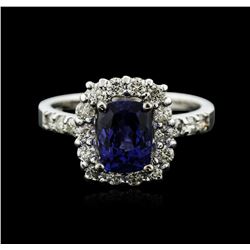 14KT White Gold 1.47ct Tanzanite and Diamond Ring